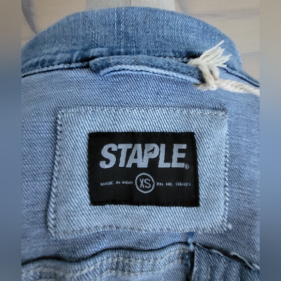 Jeff Staple Splatter Striped Distressed Denim Jean Jacket Unisex XS / W S-M, NWT - Picture 8 of 10